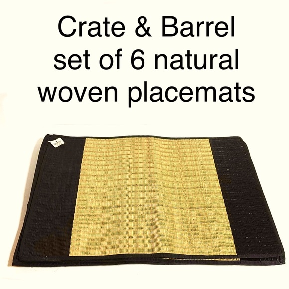 Crate&Barrel Other New Crate And Barrel Dining Placemats Set Of 6 Natural Wicker Grass Straw
